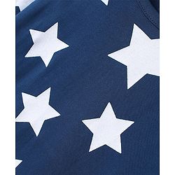 Pine Kids Cotton Full Sleeves Night Suit With Polka Print All Over Star Printed - Blue