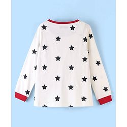 Pine Kids Cotton Full Sleeves Night Suit Star Print - Red & Black