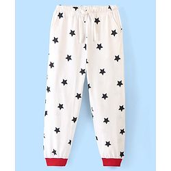 Pine Kids Cotton Full Sleeves Night Suit Star Print - Red & Black