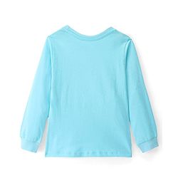 Pine Kids 100% Cotton Knit Full Sleeves Floral Printed Night Suit - Tanager Turquoise