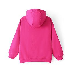 Pinekids Cotton Knit Biowashed Full Sleeves Hooded Sweatshirt With Text Print - Pink