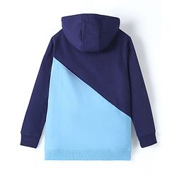 Pine Kids Full Sleeve Hooded Biowashed Sweatshirt Text Print - Aqua