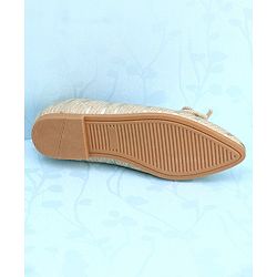 Pine Kids Slip On Bellies with Bow Applique - Golden