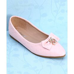 Pine Kids Slip On Bellies With Bow Applique - Pink