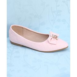 Pine Kids Slip On Bellies With Bow Applique - Pink