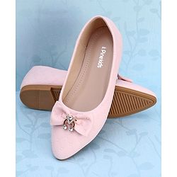 Pine Kids Slip On Bellies With Bow Applique - Pink