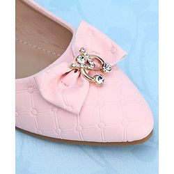 Pine Kids Slip On Bellies With Bow Applique - Pink