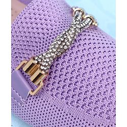 Pine Kids Slip On Bellies with Stone Studded Applique - Purple