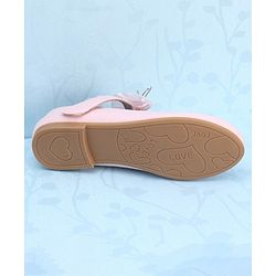 Pine Kids Slip On Party Wear Bellies with Bow Applique & Pearl Detailing - Pink