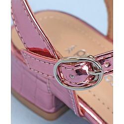 Pine Kids Slip On Sandals with Stone Detailing & Buckle Closure - Pink