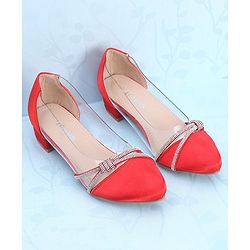 Pine Kids Slip On Bellies With Applique - Red