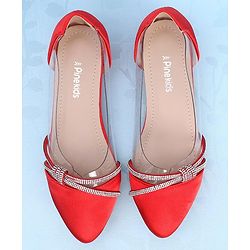 Pine Kids Slip On Bellies With Applique - Red