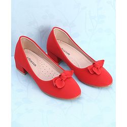 Pine Kids Slip On Bellies with Bow Applique - Red
