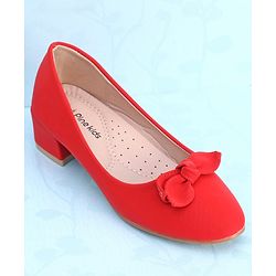 Pine Kids Slip On Bellies with Bow Applique - Red