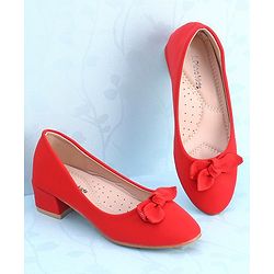 Pine Kids Slip On Bellies with Bow Applique - Red
