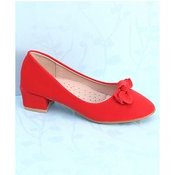 Pine Kids Slip On Bellies with Bow Applique - Red