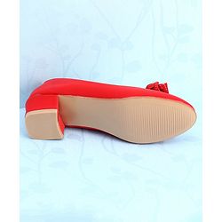 Pine Kids Slip On Bellies with Bow Applique - Red