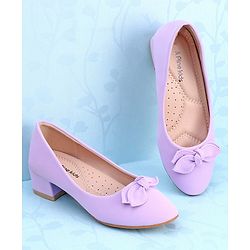 Pine Kids Slip On Bellies with Bow Applique - Purple