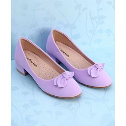 Pine Kids Slip On Bellies with Bow Applique - Purple