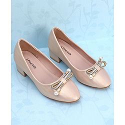 Pine Kids Slip On Shimmer Pearl & Stud Detailing Bellies - Golden