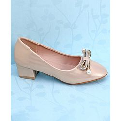 Pine Kids Slip On Shimmer Pearl & Stud Detailing Bellies - Golden