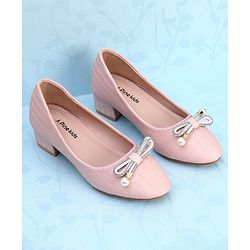 Pine Kids Slip On Shimmer Pearl & Stud Detailing Bellies - Pink