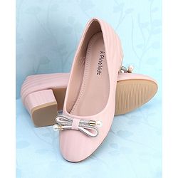 Pine Kids Slip On Shimmer Pearl & Stud Detailing Bellies - Pink
