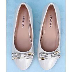 Pine Kids Slip On Shimmer Pearl & Stud Detailing Bellies - Pink