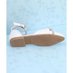 Pine Kids Buckle Closure Bellies with Tie Knot Stud Detailing - White
