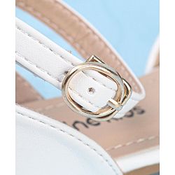 Pine Kids Buckle Closure Bellies with Tie Knot Stud Detailing - White