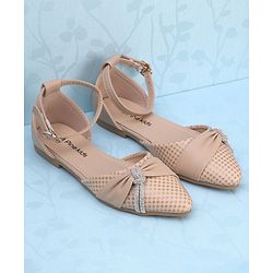 Pine Kids Buckle Closure Bellies with Tie Knot Stud Detailing - White