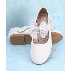 Pine Kids Velcro Closure Bellies with Mesh Bow Applique - Pink