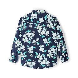 Pine Kids Cotton Full Sleeves Shirt Floral Print- Navy Blue
