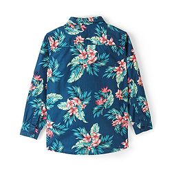 Pine Kids Viscose Woven Full Sleeves Floral Printed Shirt - Blue
