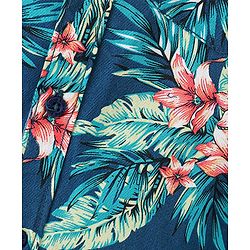 Pine Kids Viscose Woven Full Sleeves Floral Printed Shirt - Blue