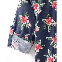 Pine Kids 100% Cotton Full Sleeves Floral Printed Shirt - Blue