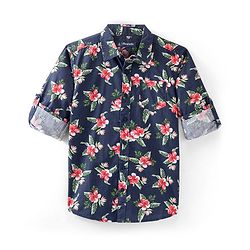 Pine Kids 100% Cotton Full Sleeves Floral Printed Shirt - Blue