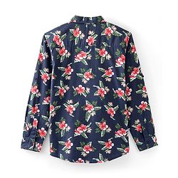 Pine Kids 100% Cotton Full Sleeves Floral Printed Shirt - Blue