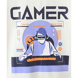 Pine Kids Cotton T-Shirt Gamer Print - Aspen Gold
