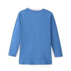 Pine Kids 100% Cotton Knit Full Sleeves Bio Washed T-Shirt Skyscrapers Print -  Blue Aster