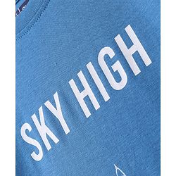 Pine Kids 100% Cotton Knit Full Sleeves Bio Washed T-Shirt Skyscrapers Print -  Blue Aster
