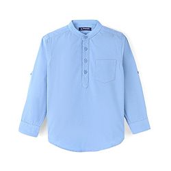 Pine Kids 100% Cotton Full Sleeves Solid Color Shirt - Sky Blue