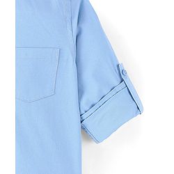 Pine Kids 100% Cotton Full Sleeves Solid Color Shirt - Sky Blue