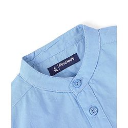 Pine Kids 100% Cotton Full Sleeves Solid Color Shirt - Sky Blue