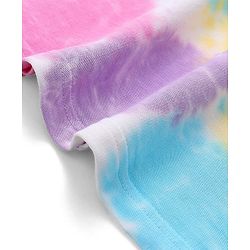 Pine Kids  Full Sleeves Tie & Dye Winter Frock with Foil Amazing Print - Multicolor