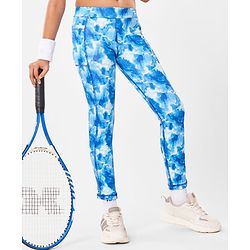 Pine Active Full Length Super Stretch Leggings - Blue