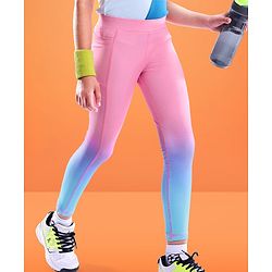 Pine Active Full Length Super Stretch Leggings - Blue & Pink