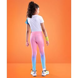 Pine Active Full Length Super Stretch Leggings - Blue & Pink