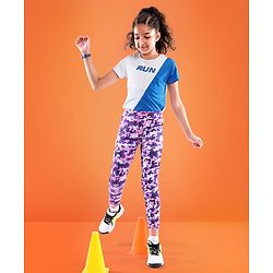 Pine Active Full Length Super Stretch Leggings - Purple