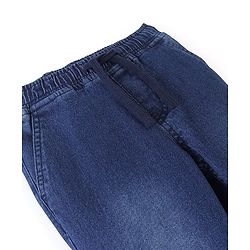 Pine Kids Washed Denim Full Length Solid Jeans -Dark Blue